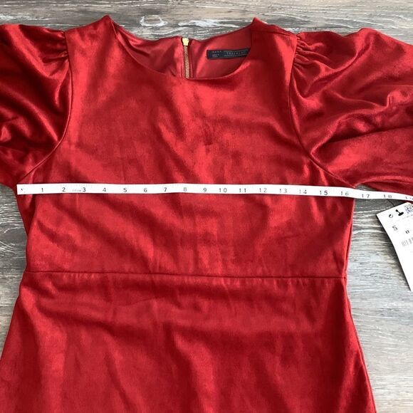 Trafaluc by Zara red faux suede short sleeve mini dress sz small - Picture 14 of 16
